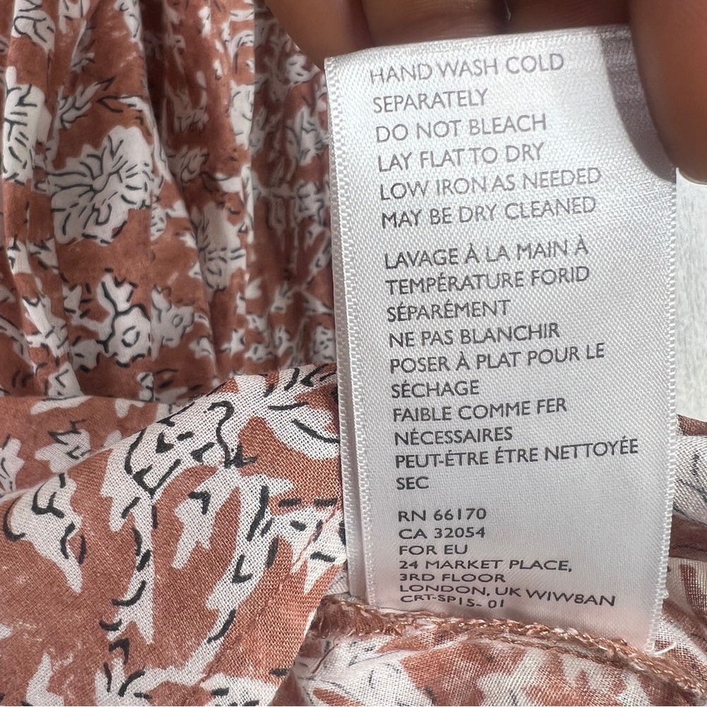 Cleobella Nasir Raja Floral Blouse Large Ruched Neck Cotton Boho Luxe Top - Picture 10 of 17